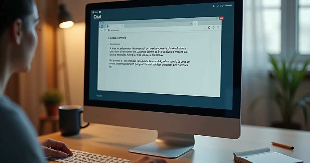 Prompt detalhado em tela de computador 